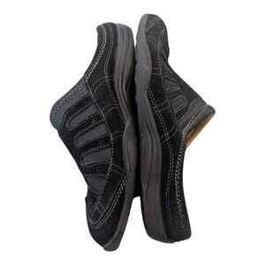 Land's End Black Suede #396104 Slide On Clogs Shoes Women's 7B